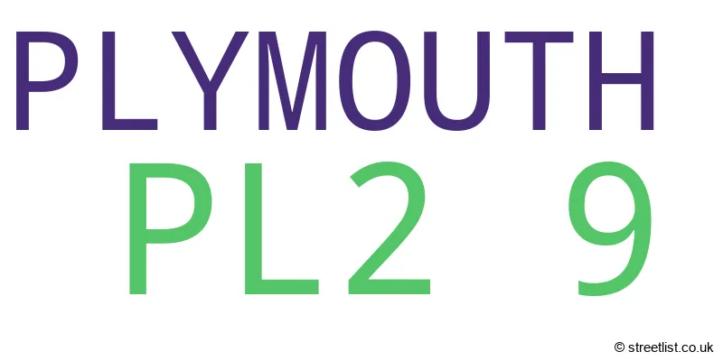A word cloud for the PL2 9 postcode
